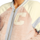 Champion Women's Super Fleece Faux Fur Bomber Jacket Pink Size X-Large