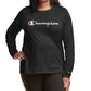Champion Women's Long Sleeve Logo T-Shirt Black Size 4X