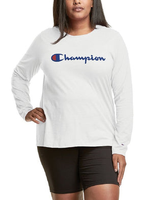 Champion Women's Long Sleeve Logo T-Shirt White