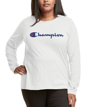Champion Women's Long Sleeve Logo T-Shirt White