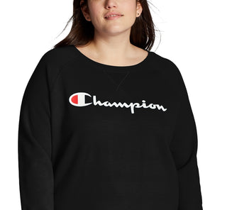 Champion Women's Powerblend Signature Graphic Sweatshirt Black Size 4X