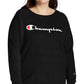 Champion Women's Powerblend Signature Graphic Sweatshirt Black Size 1X