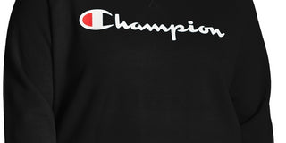 Champion Women's Powerblend Signature Graphic Sweatshirt Black Size 1X