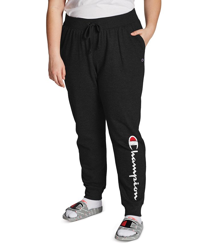 Champion Women's Powerblend Ribbed Joggers Black Size 2X