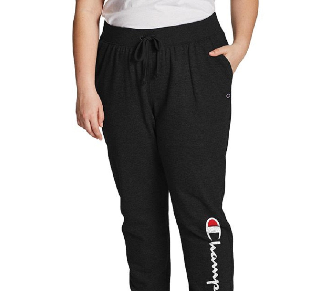 Champion Women's Powerblend Ribbed Joggers Black Size 2X