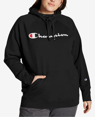 Champion Women's Powerblend Logo Hoodie Black Size 2X