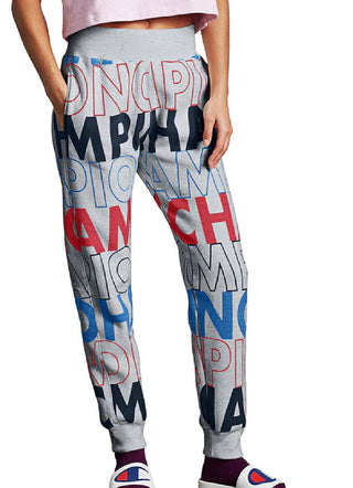Champion Women's Reverse Weave Logo Print Joggers Gray Size Small