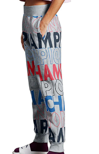 Champion Women's Reverse Weave Logo Print Joggers Gray Size Small