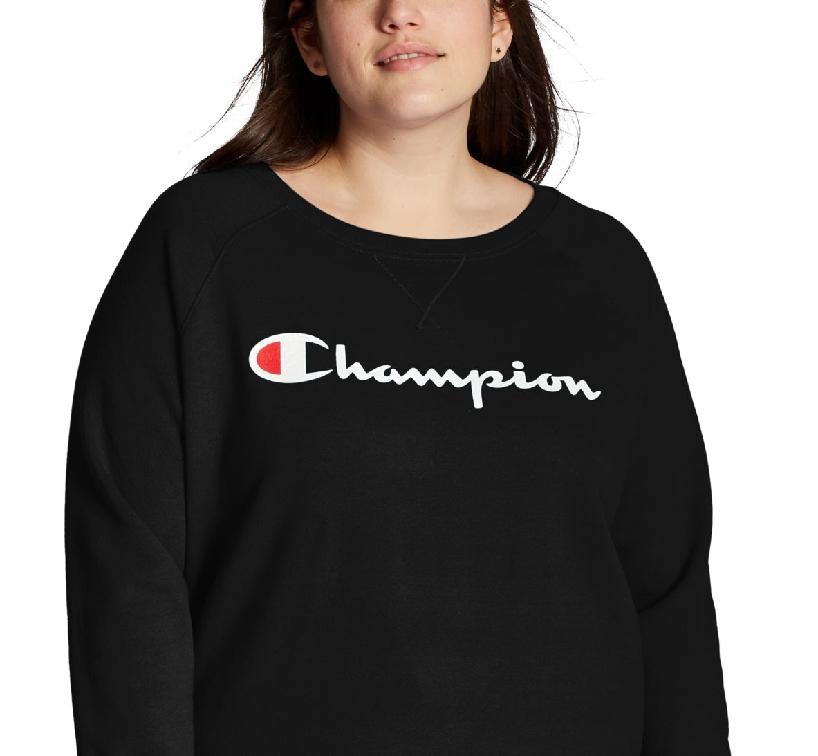Champion Women's Powerblend Signature Graphic Sweatshirt Black Size 2X