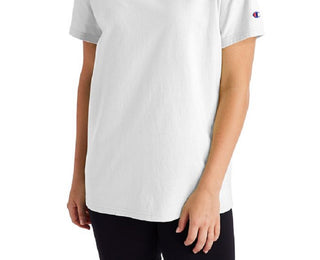 Champion Women's Cotton Logo Boyfriend T-Shirt White Size Small