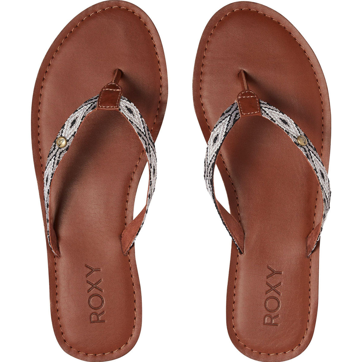 Roxy Women's Janel Flip Flop Sandals Brown Size 5 B