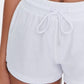 Roxy Junior's Smocked Drawstring Shorts White Size Medium