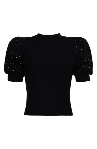 Jonathan Simkhai Women's Daphne Embellished Sweater, Black, Wool & Cashmere, Size Small