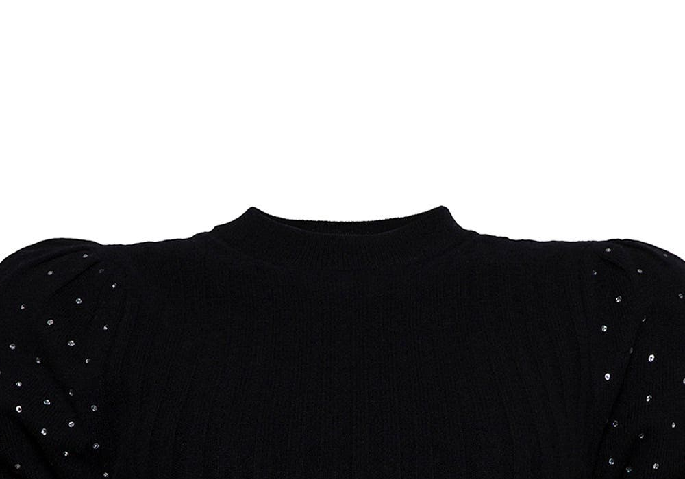 Jonathan Simkhai Women's Daphne Embellished Sweater, Black, Wool & Cashmere, Size Small