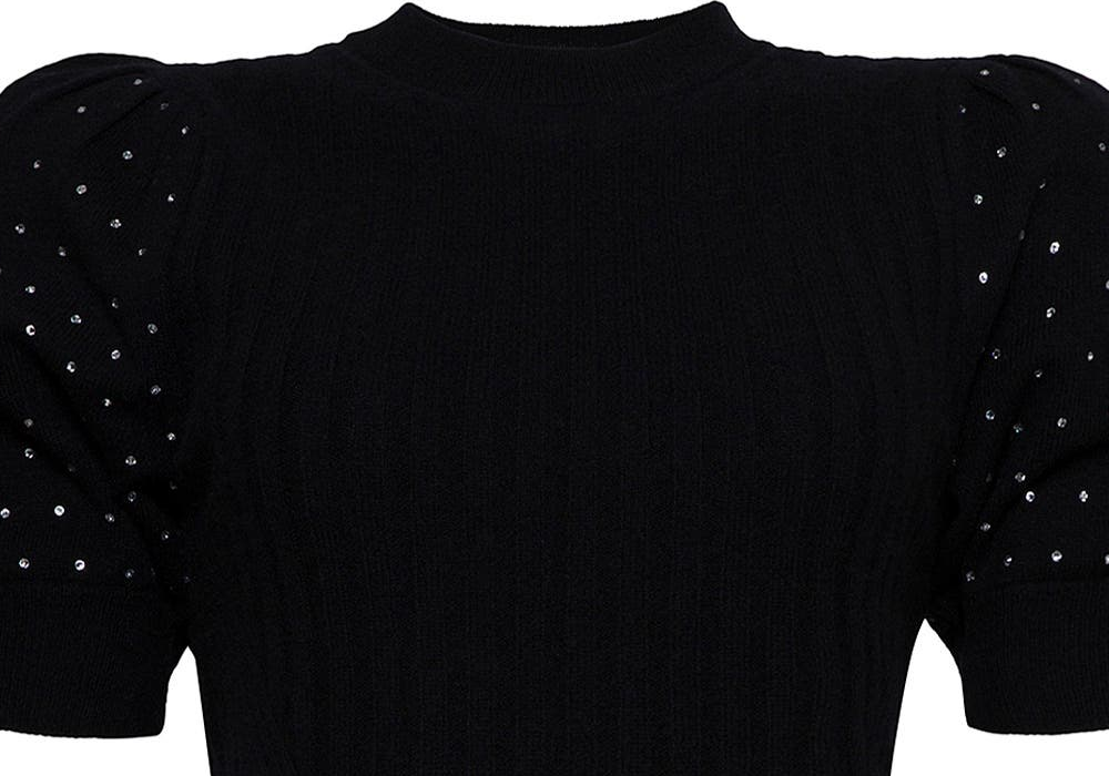 Jonathan Simkhai Women's Daphne Embellished Sweater, Black, Wool & Cashmere, Size Small