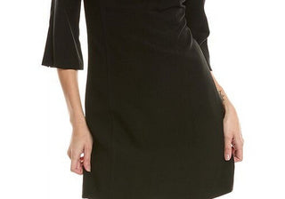 Alice + Olivia Black Shift Dress, Three-Quarter Sleeve - Size 6