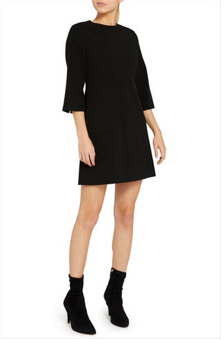 Alice + Olivia Black Shift Dress, Three-Quarter Sleeve - Size 6