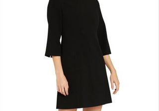 Alice + Olivia Black Shift Dress, Three-Quarter Sleeve - Size 6