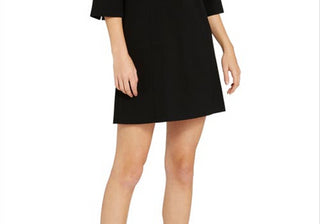 Alice + Olivia Black Shift Dress, Three-Quarter Sleeve - Size 6