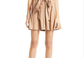 Alice + Olivia Women's Almond Faux Leather Mini Shirtdress Size 10