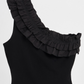 Zara Women's Black Ruffled Asymmetrical Bodysuit Size Medium