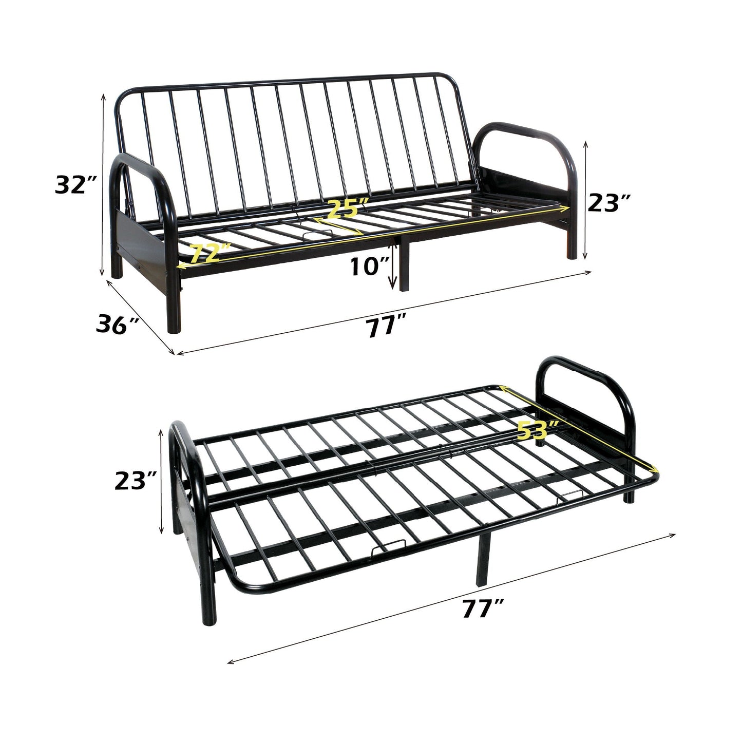 Alfonso Adjustable Sofa Frame (Cushion Not Included) - Black