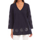 Karen Kane - Cutout Embroidered Flower Detail Tunic