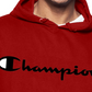 Champion Men's Logo Print Hoodie Red Size Medium