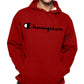 Champion Men's Logo Print Hoodie Red Size 2X