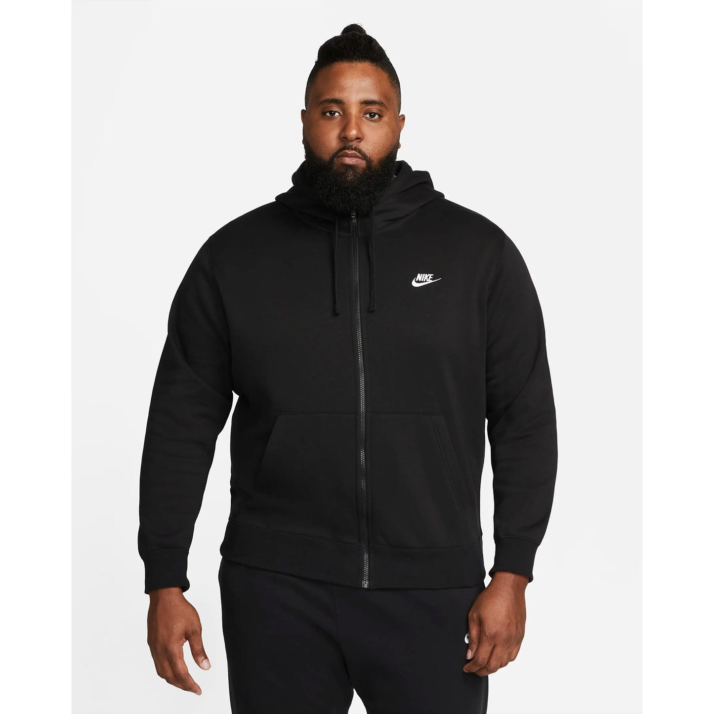 Nike Men's Large Black Full-Zip Sportswear Club Fleece Hoodie