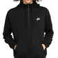 Nike Men's Large Black Full-Zip Sportswear Club Fleece Hoodie