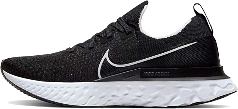 Nike Men'S React Infinity Run Flyknit Running Shoe, Black/White Size 6 D Medium Us