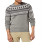 Dockers Men's Fair Isle Long Sleeve Crew Neck Wool Blend Sweater Gray Size Large