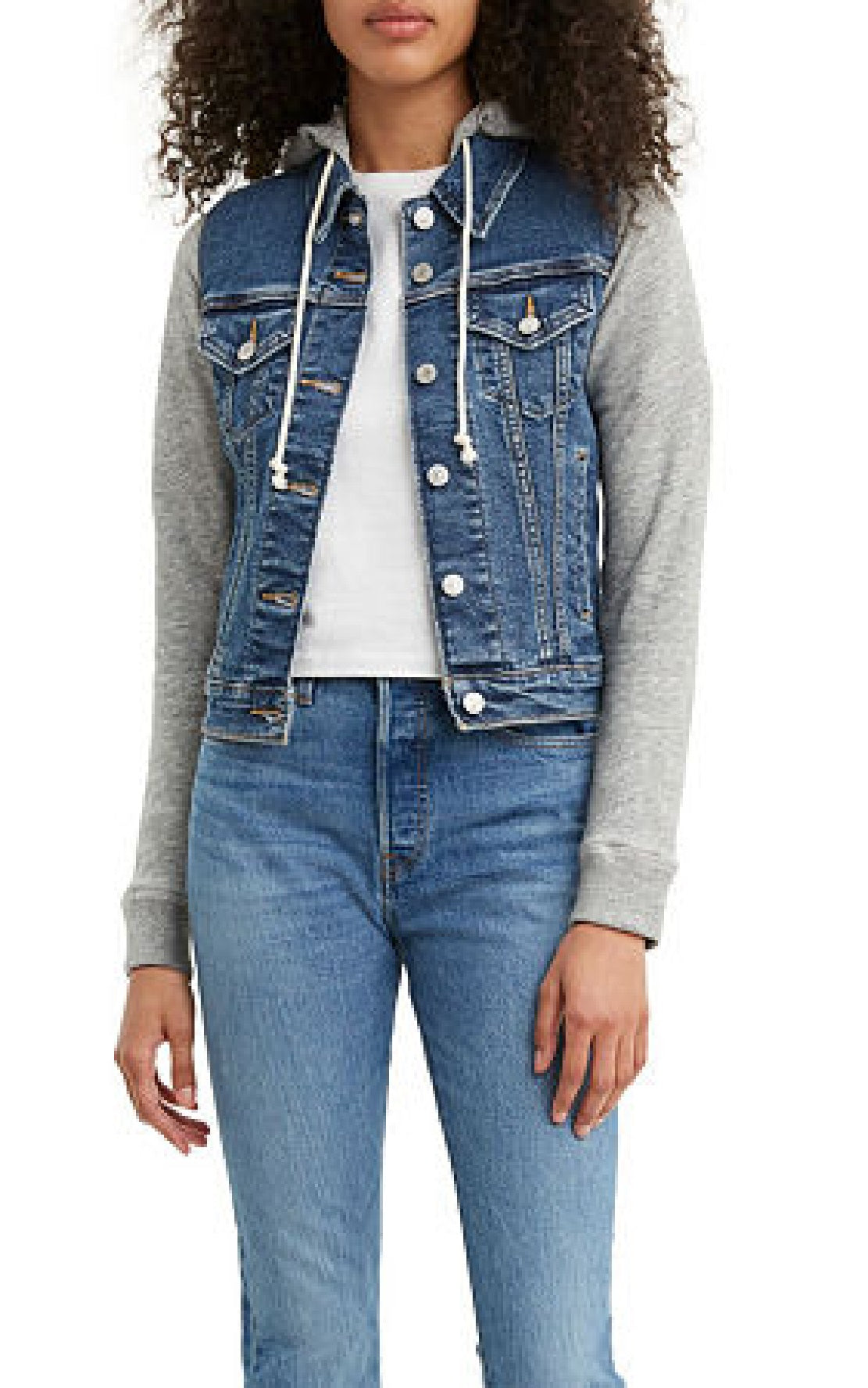 Levi's Women's Denim Hoodie Trucker Jacket Blue Size Small