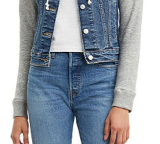 Levi's Women's Denim Hoodie Trucker Jacket Blue Size Small