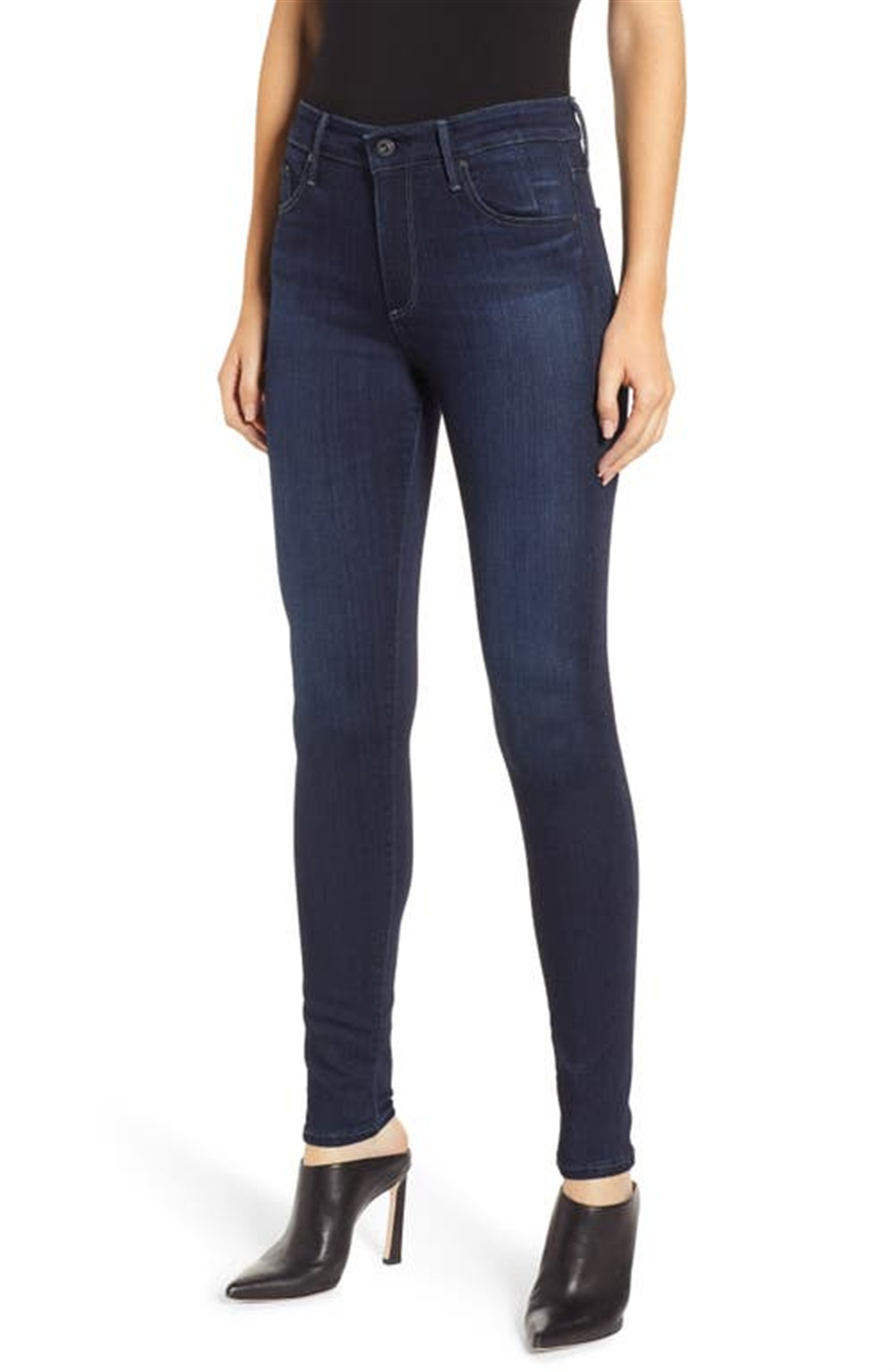 AG Farrah High Waist Skinny Jeans in Blue Basin Size 29