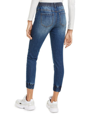 Almost Famous Junior's Denim Joggers Blue Size Large