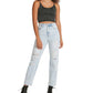 Madden Girl Junior's Ripped Dad Jeans Blue Size 26