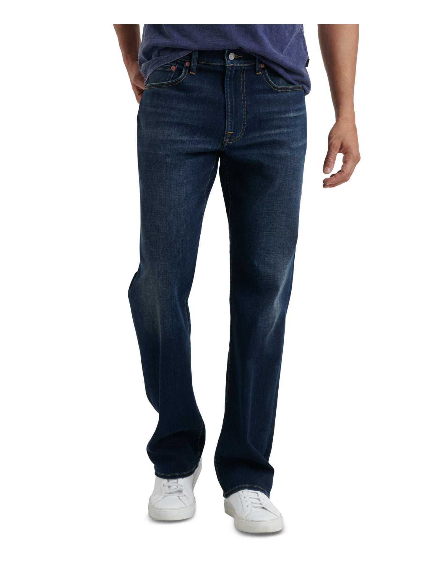 Lucky Brand Men's 181 Relaxed Straight Fit Coolmax Stretch Jeans Blue Size 34X34