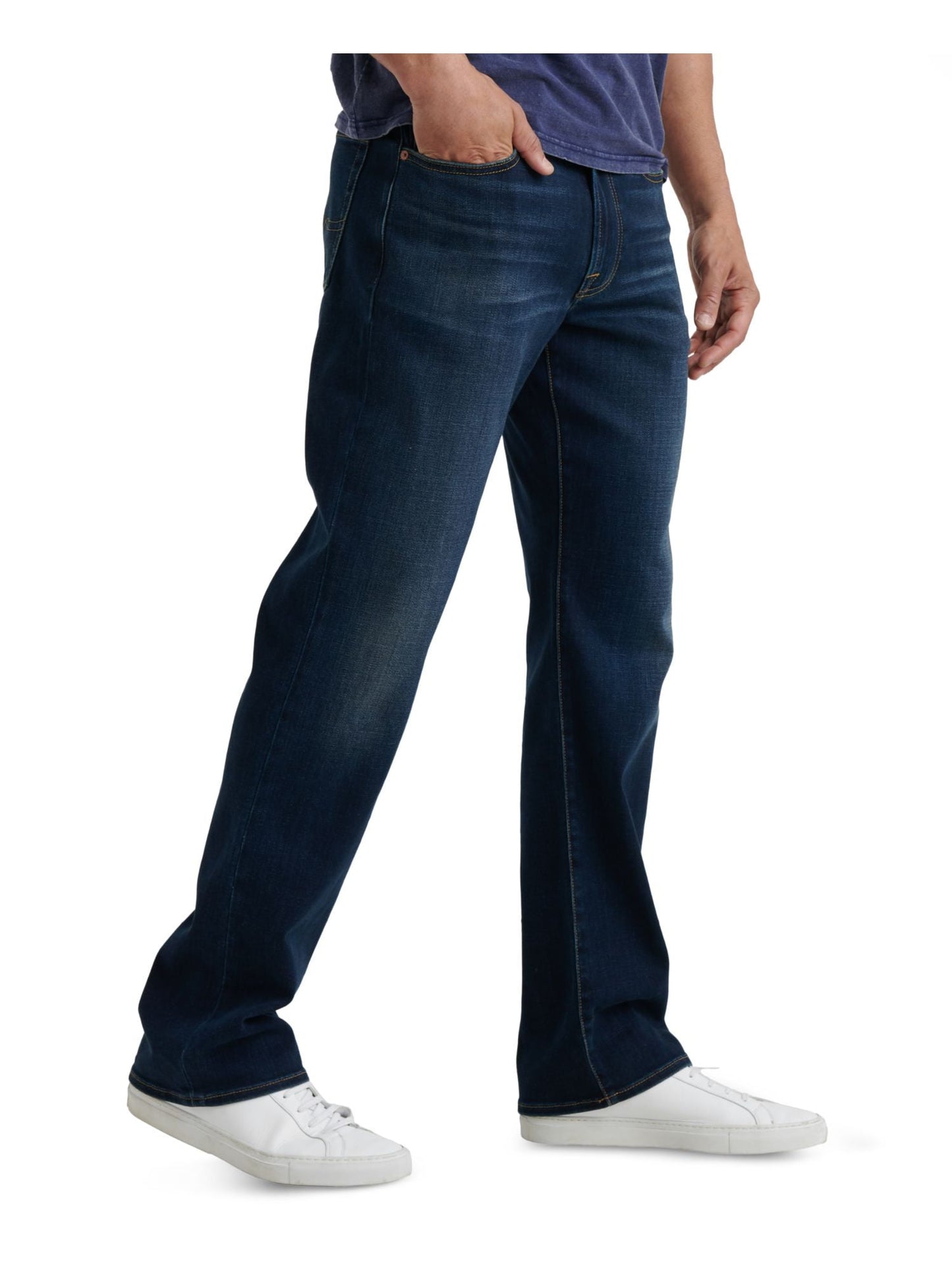 Lucky Brand Men's 181 Relaxed Straight Fit Coolmax Stretch Jeans Blue Size 34X34