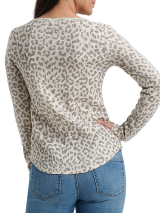 Lucky Brand Girl's Printed Thermal Top Cream Multi Size XS