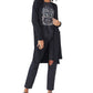Lucky Brand Women's Open Front Longline Cardigan Black Size Large