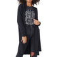 Lucky Brand Women's Open Front Longline Cardigan Black Size Large