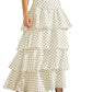 GUESS Women's Nadia Polka Dot Ruffle Maxi Skirt White Size X-Small