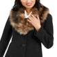 Kate Spade New York Women's Faux Trim Coat  Black Size Large