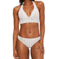 Bar III Women's Crochet Side Tab Hipster Bikini Swim Bottom White