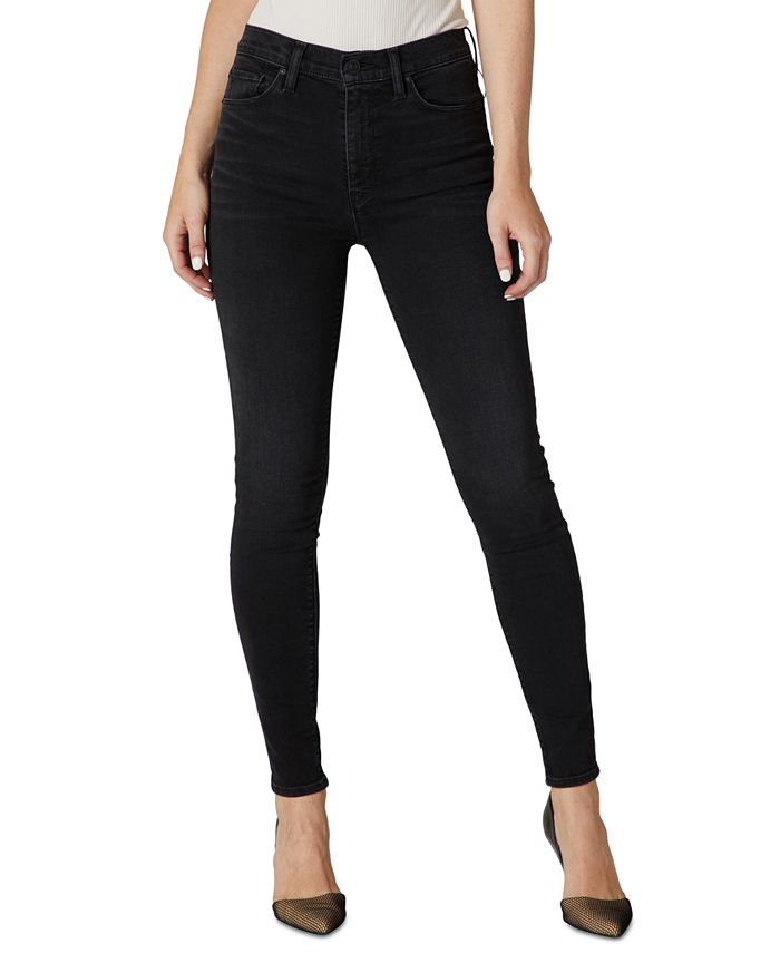 Hudson Jeans Women's Barbara Sparkle High Waist Skinny Jeans Black Size 25