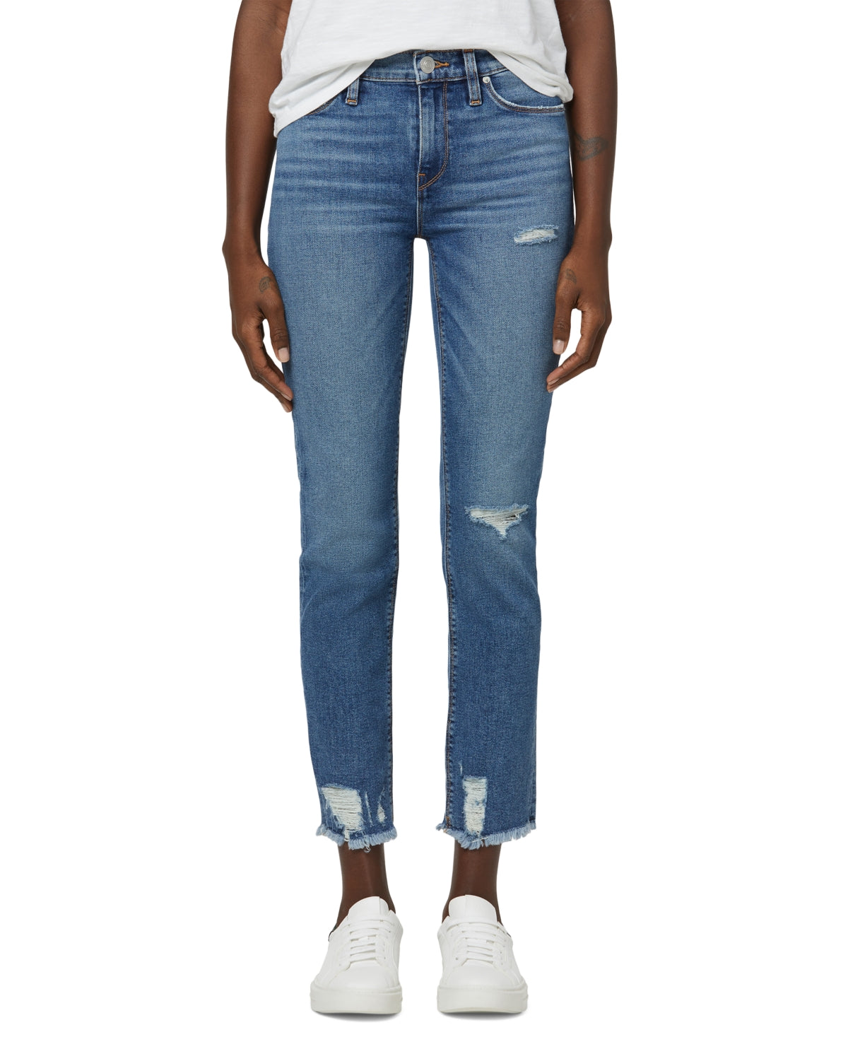 Hudson Jeans Nico Distressed Crop Straight Leg Jeans In Sea Glass Size 32