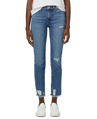 Hudson Jeans Nico Distressed Crop Straight Leg Jeans In Sea Glass Size 32