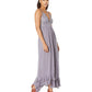 Free People Juniors Adella Lace-Trim Maxi Dress Gray Size M